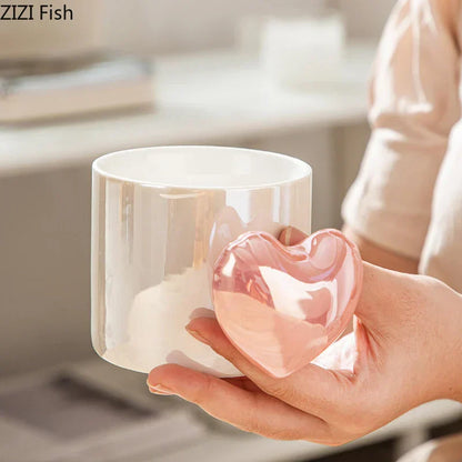 DecorBites™ Love Heart Ceramic Mugs 330ml Dining Coffee Tea Cup Juice Container