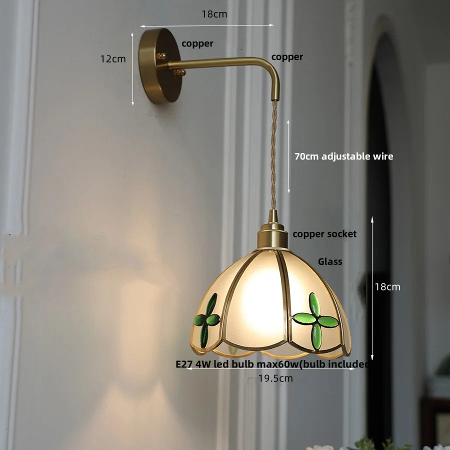 DecorBites™ Amber Glass LED Wall Light for Bedroom & Staircase - Modern Nordic Plug-In Fixture