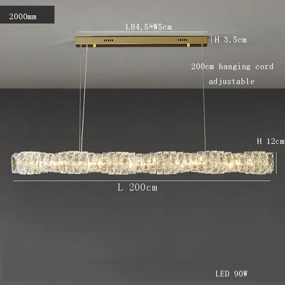 DecorBites™ Glass Chandelier LED Ceiling Light Fixture Modern for Living Room Hotel Dining Hall