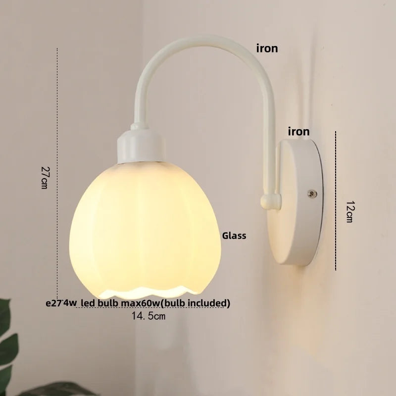DecorBites™ LED Glass Wall Sconce Pull Chain Switch Modern Stair Light Fixtures