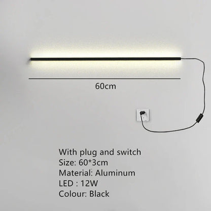 DecorBites™ Dimmable Long Wall Lamp: Stylish Bedroom Light Strip for Master Bedroom, TV Background, Sofa Decor
