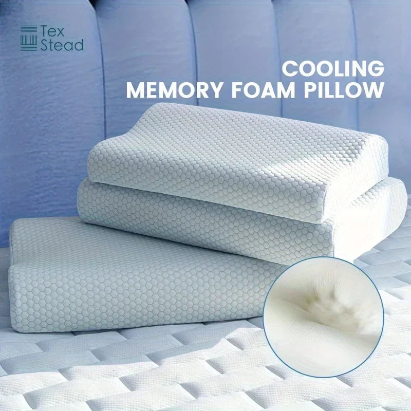 DecorBites™ Cooling Memory Foam Contour Pillow for Cervical Support