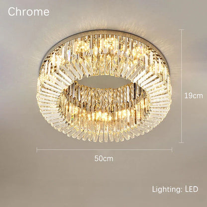 DecorBites™ Crystal Gold LED Ring Ceiling Light - Modern Luxury Home Lighting