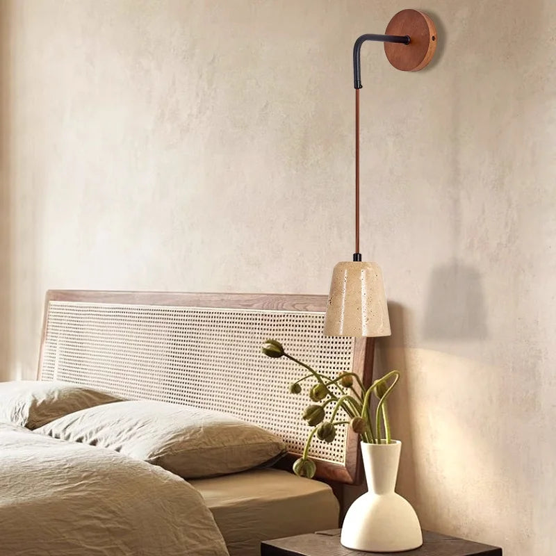 DecorBites™ LED Yellow Travertine Stone Wall Lamp - Nordic Modern Stair Light