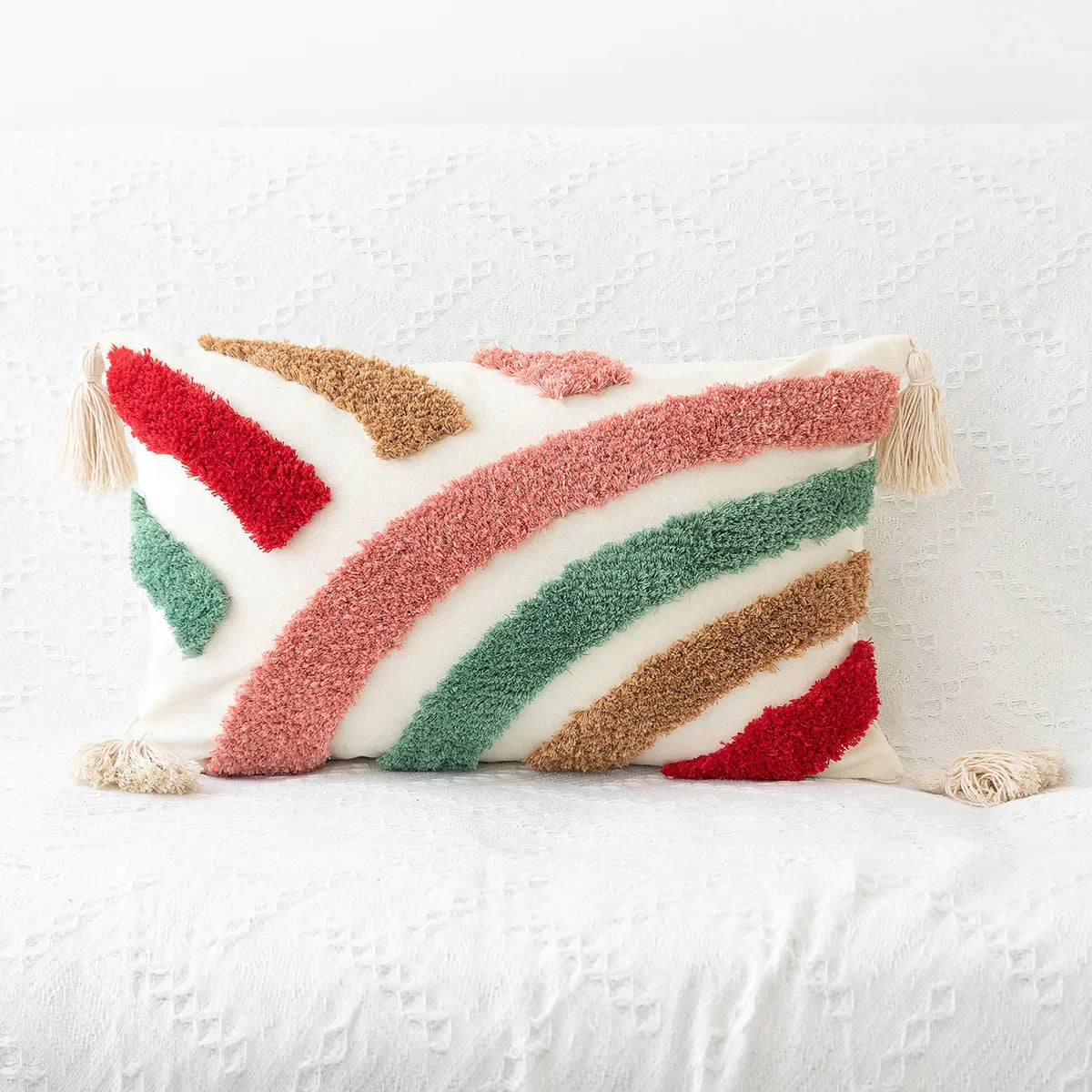 DecorBites™ Bohemian Tufted Tassel Pillow Case - Geometric Nordic Style Sofa Cushion