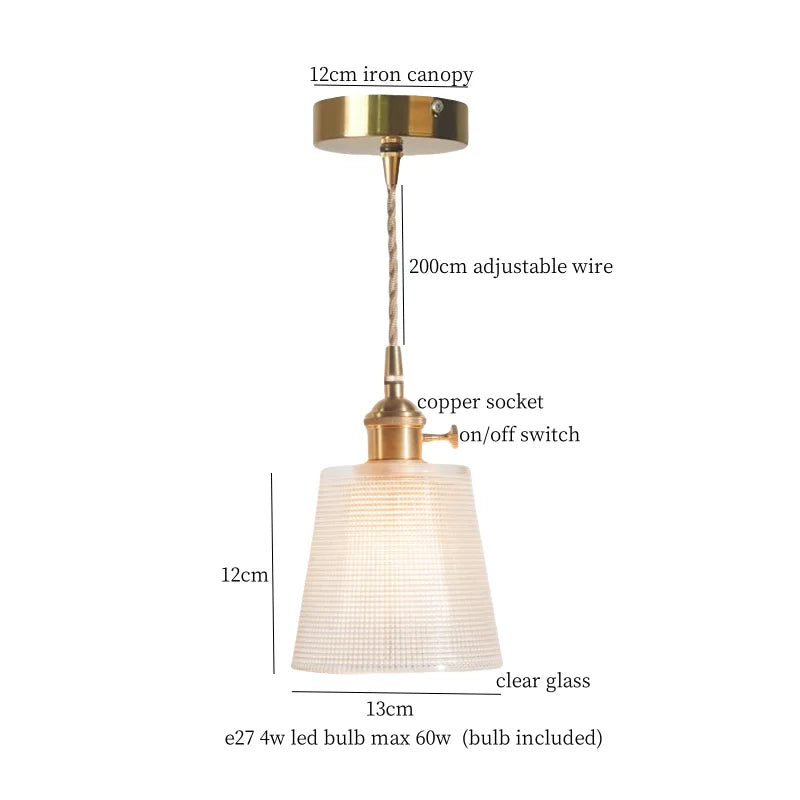 DecorBites™ Green Brass Glass LED Pendant Light for Kitchen Cafe Bar Loft Decoration