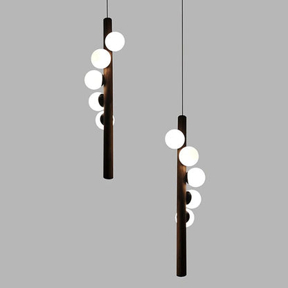 DecorBites™ Burly Wood Walnut Glass Pendant Light for Living Room Bar Foyer