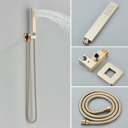 DecorBites™ Brushed Gold Thermostatic Shower Faucet Set with Concealed Mixer Tap