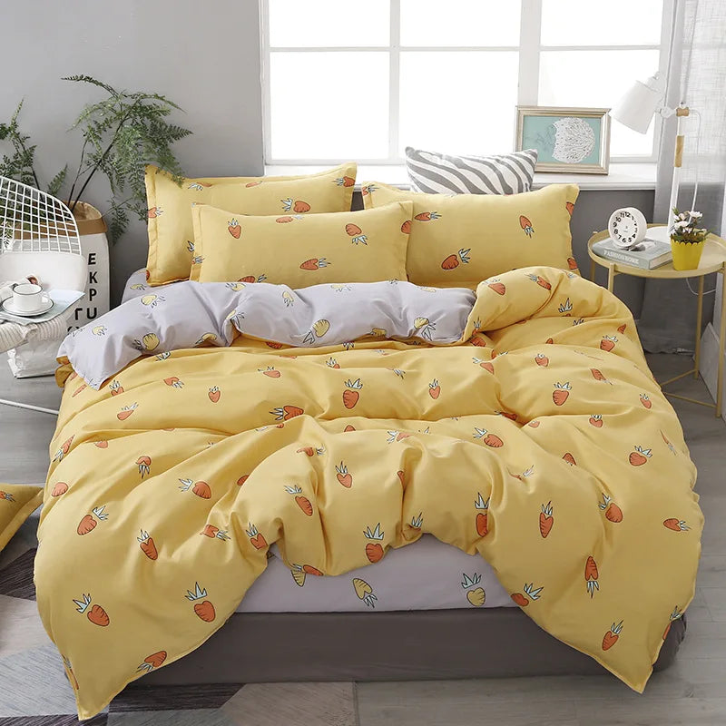 DecorBites™ Lattice Plant Geometric Pattern Bedding Set with Sheet Pillows