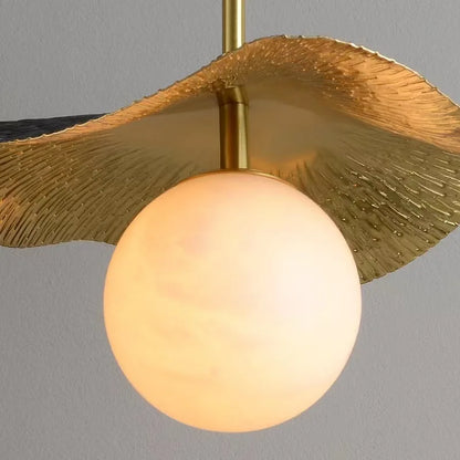 DecorBites™ Copper Bedside Chandelier with Natural Marble Ball for Dining Room, G9 Bulb Lighting