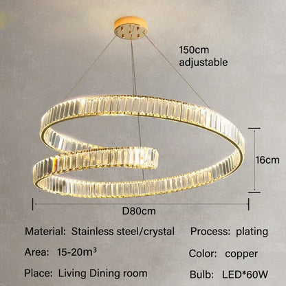 DecorBites™ Crystal LED Pendant Lights: Modern Luxury Chandelier for Living and Dining Rooms