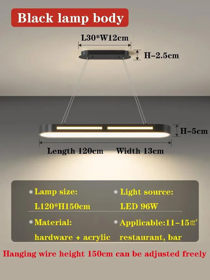 DecorBites™ LED Office Chandelier: Modern Minimalist, Creative & Luxe Dining Room Lighting