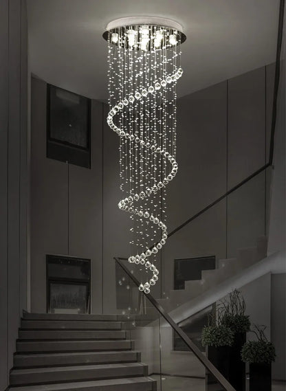 DecorBites™ Crystal Pendant Chandelier for Staircase & Bedroom Hanging - Modern Luxury Lighting Fixture