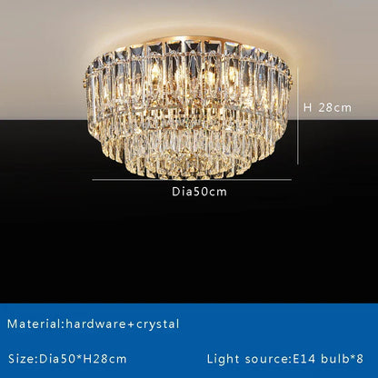DecorBites™ Crystal Round Ceiling Lamp - Nordic Luxury Home Decor Luxe Chandelier