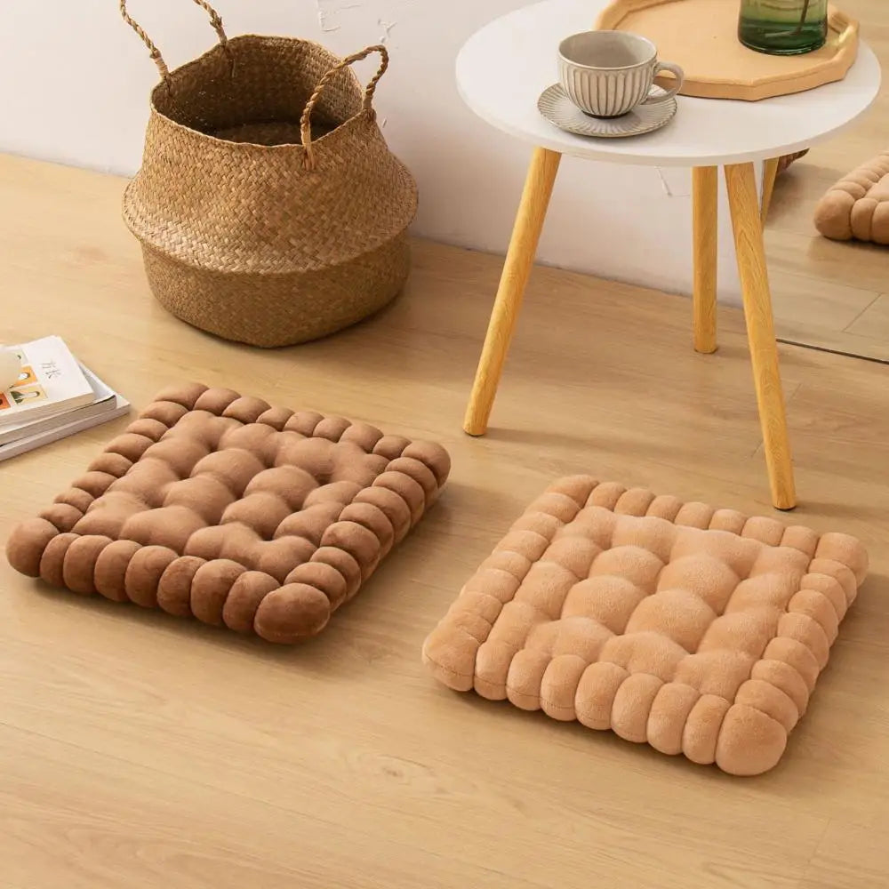 DecorBites™ Cookie Biscuit Cushion Soft Square Pillow for Living Room Chair Decor