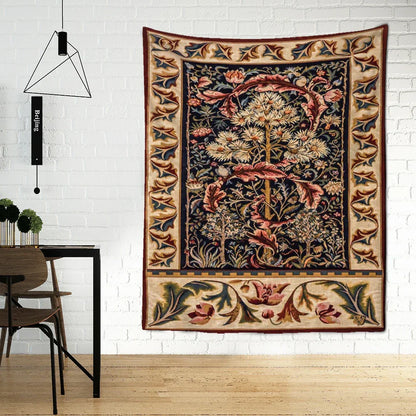DecorBites™ Abstract Flowers Leaves Tapestry Wall Hanging Bohemian Hippie Aesthetic Art