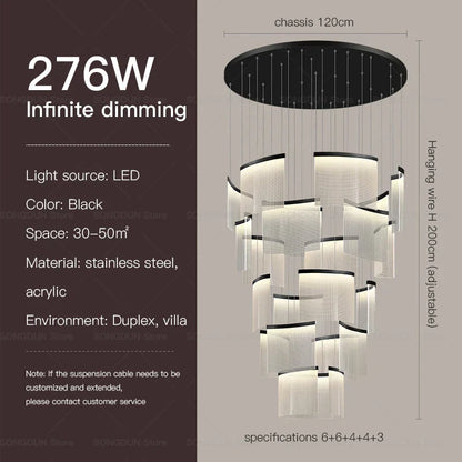 DecorBites™ Acrylic Chandelier: Modern Nordic Style Lighting for Luxury Living Room & Staircase