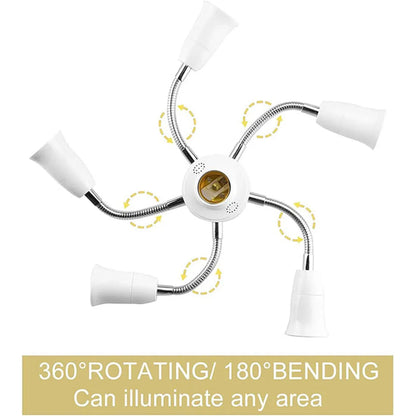 DecorBites™ 6-in-1 E26 E27 Light Splitter Socket Adapter for LED Bulbs