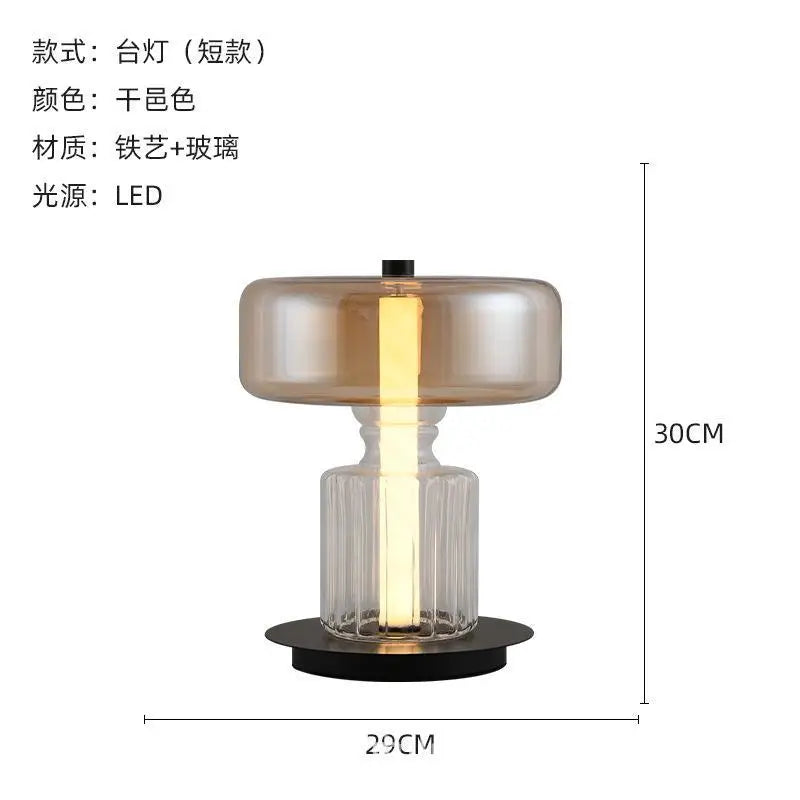 DecorBites™ Glass Art Desk Lamp: Nordic Minimalist Design for Bedroom and Living Room