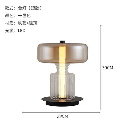DecorBites™ Glass Art Desk Lamp: Nordic Minimalist Design for Bedroom and Living Room
