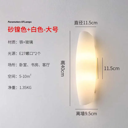 DecorBites™ Cream Glass LED Wall Lamp for Bedroom Living Room Study