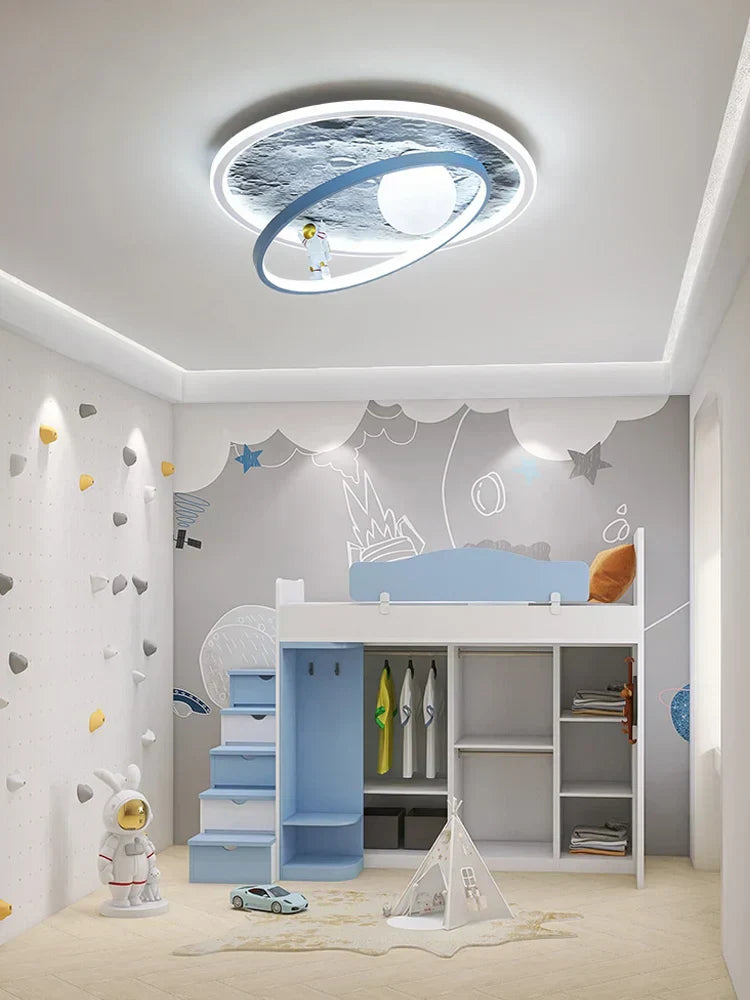 DecorBites™ Astronaut LED Chandelier: Remote Control Ceiling Pendant Light for Children's Room
