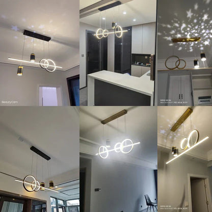 DecorBites™ Black Nordic Style LED Pendant Lights for Living Room Dining Room Lighting