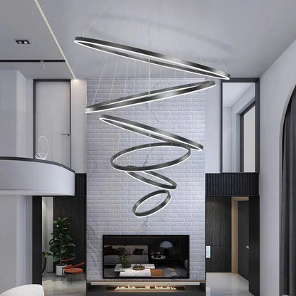 DecorBites™ Crystal Chandelier Stair Pendant Lamp Living Room Pendant Lights Interior Lighting