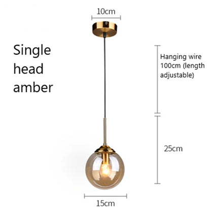 DecorBites™ Glass Pendant Lights: Nordic LED Hanging Lamp for Kitchen, Dining Room, Bedroom.