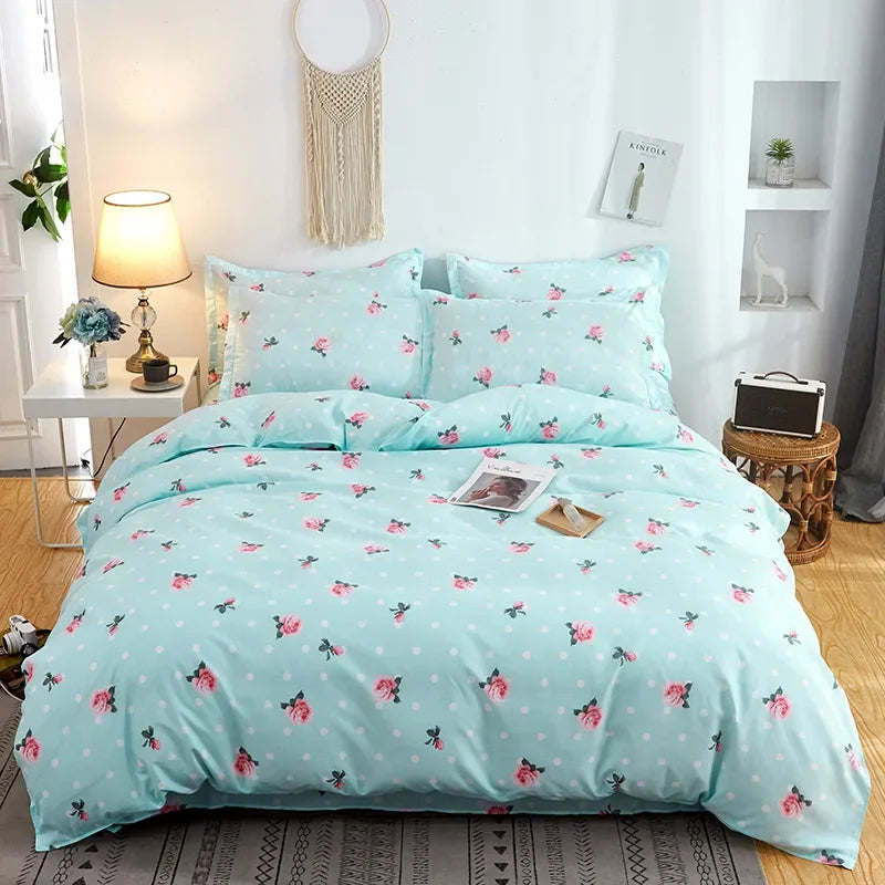DecorBites™ Cartoon Print Bedding Set - Queen/King Size Duvet Cover, Sheets, Pillowcases