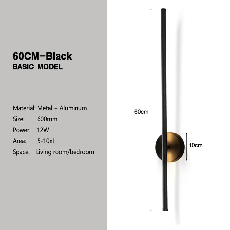 DecorBites™ 360° Rotation LED Wall Lights for Sofa Background, Black Wall Sconce Fixtures