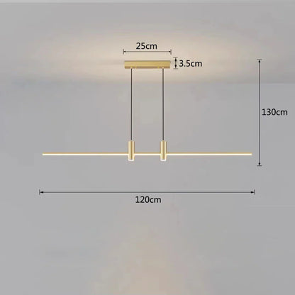 DecorBites™ Black/Gold LED Dining Room Island Chandelier: Modern Minimalist Kitchen Hanging Lamp