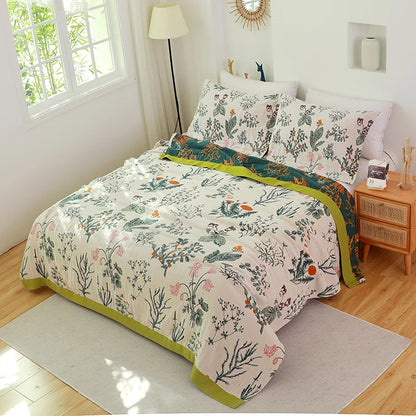 DecorBites™ Cotton Gauze Towel Blanket - Double Sided Yarn-Dyed Jacquard for Adult and Children