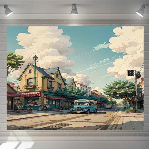DecorBites™ Love Street Landscape Wall Hanging Tapestry for Bedroom Decor