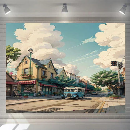 DecorBites™ Love Street Landscape Wall Hanging Tapestry for Bedroom Decor