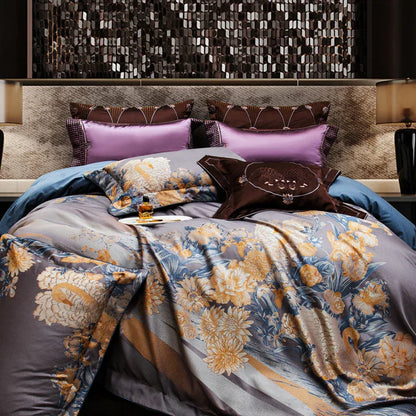 DecorBites™ 1500TC Egyptian Cotton Jacquard Bedding Set for Queen King Size Linens