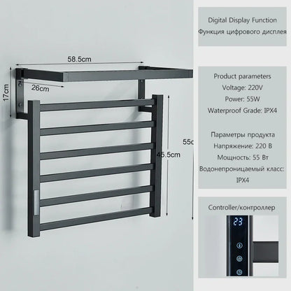 DecorBites™ Electric Towel Rack with Digital Display and Thermostatic Settings