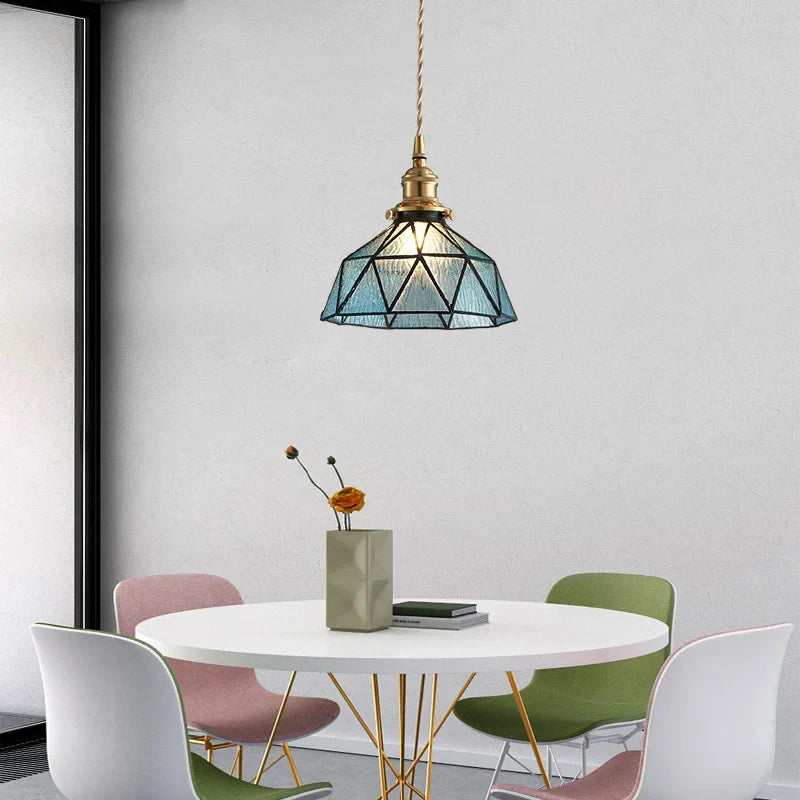DecorBites™ Blue Glass LED Pendant Light - Nordic Modern Hang Lamp