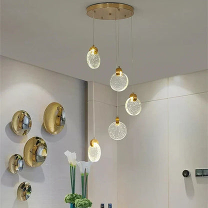 DecorBites™ Crystal LED Stair Slinglight for Nordic Living Room, Villa, and Restaurant