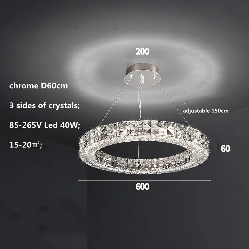 DecorBites™ Crystal LED Chandelier - Modern Luxe Living Room Lighting