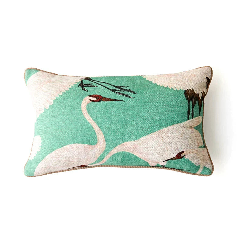 ™ Luxe Chenille Ruffled Green Lumbar Pillow Cover 35x45