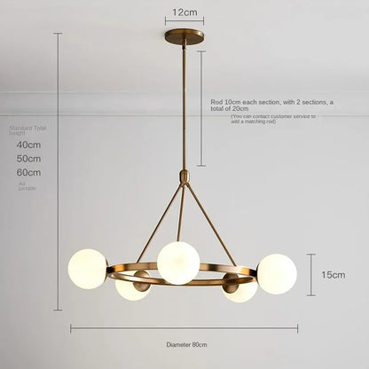 DecorBites™ Glass Ball Chandelier LED Hanging Lamp Modern Nordic Style Pendant Light