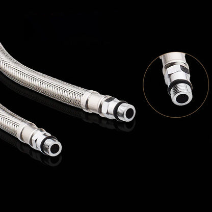 DecorBites™ 60cm Stainless Steel Flexible Plumbing Pipes for Cold Hot Mixer Faucet Water Supply