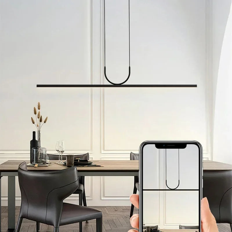 DecorBites™ LED Black Ceiling Chandelier for Dining Room Kitchen Island - Modern Home Decor Lighting