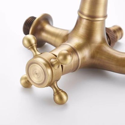 DecorBites™ Antique Brass Garden Bibcocks Single Cold Tap Faucet for Outdoor Use