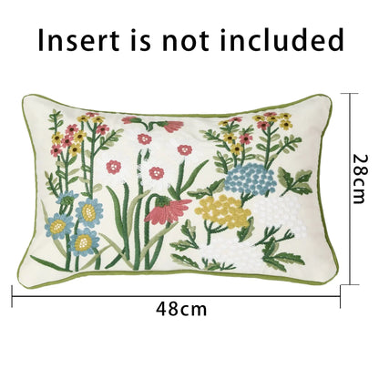 DecorBites™ 3D Pink Flower Farmhouse Style Cushion Cover 45x45cm - Embroidered Sofa, Bed, Living Room
