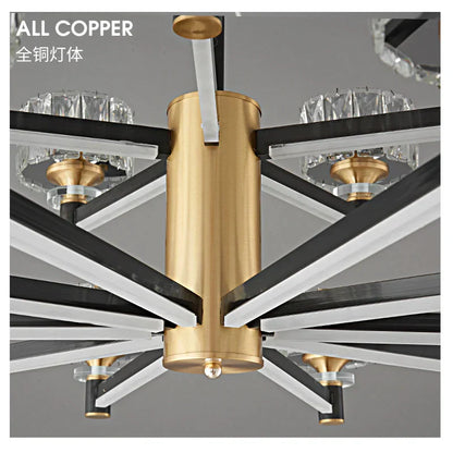DecorBites™ Crystal Chandelier Modern Luxury Light for Living Hall Dining Bedroom