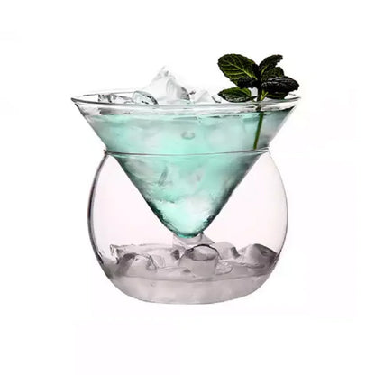 DecorBites™ 150ml Stemless Martini Chiller Ball Base Cocktail Glass Cup