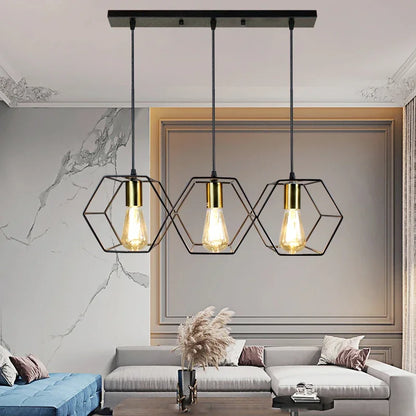 DecorBites™ Industrial LED Hanging Pendant Light Fixture for Dining Room and Living Room
