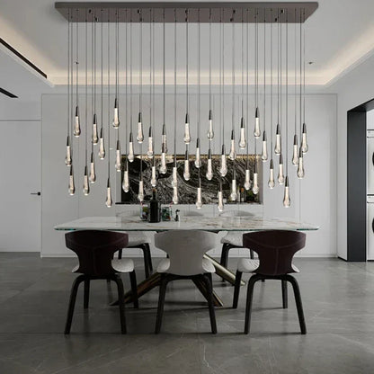 DecorBites™ Crystal Water-drop Ceiling Chandelier: Elegant Dining Table Lighting Fixture